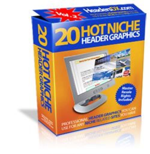 Product picture 20 Hot Niche Header Graphics with Resale Rights